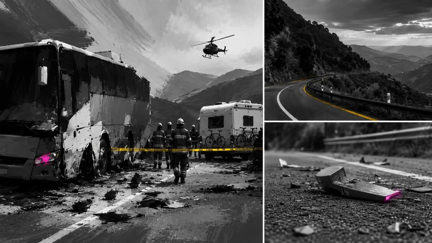 Acidente de ônibus e motorhome na SS79 perto de Marmore, agosto 2026