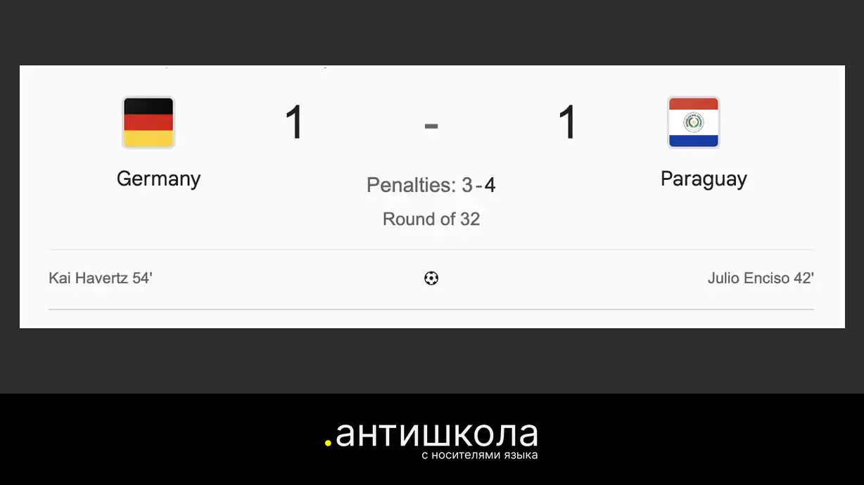 Германия Парагвай 1:1, пенальти 3:4, 1/16 финала ЧМ-2026